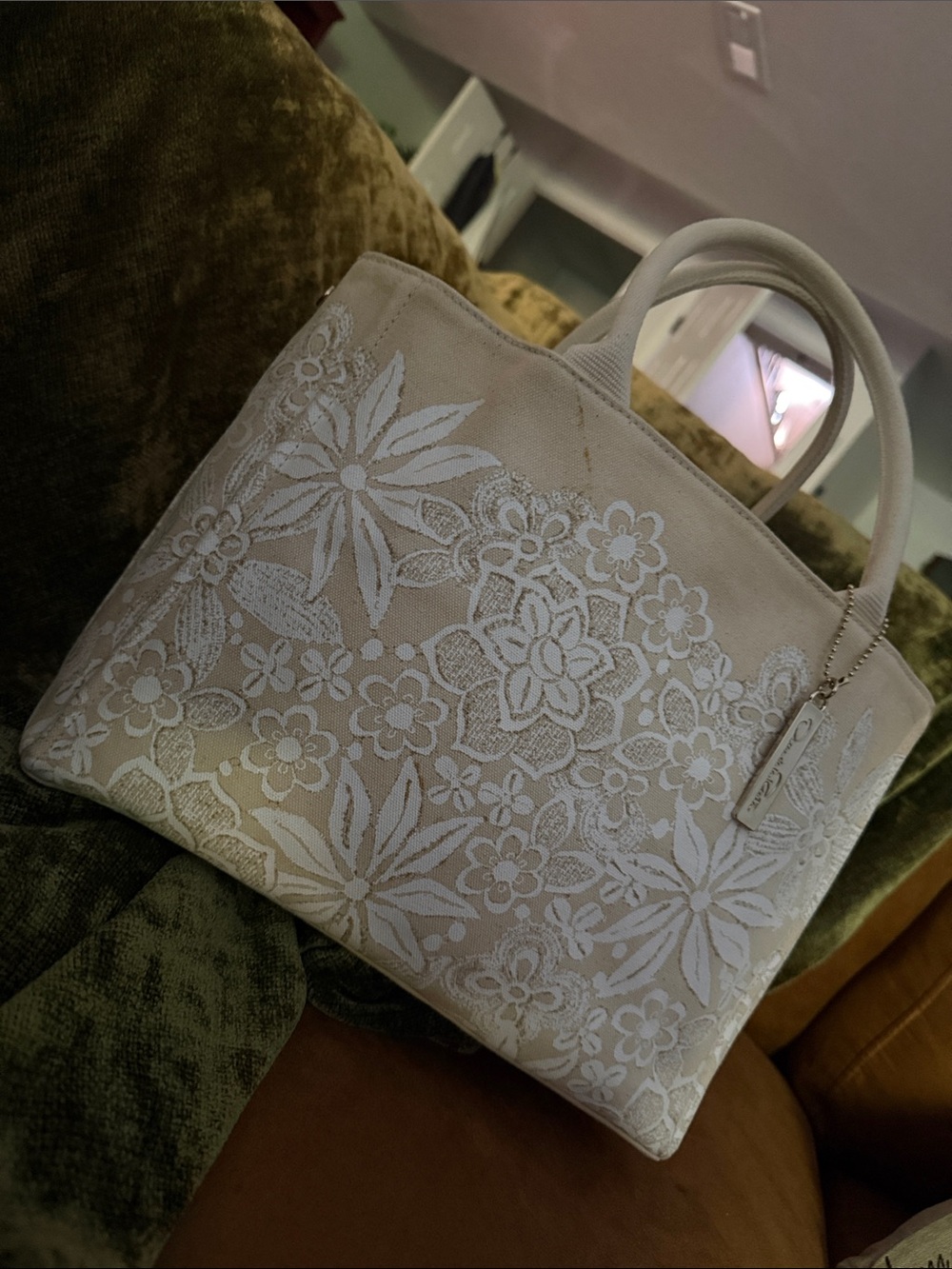 Oscar de La Renta Canvas floral print tote bag - Picture 2 of 2